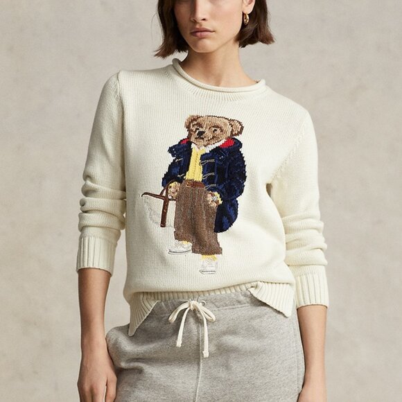 Polo Ralph Lauren Sweaters - Polo Ralph Lauren Cartoon series rolled collar women's white sweater